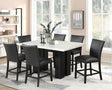 Stockholm PU Black 7-Piece Faux Marble Counter Height Set by Happy Homes at Eve Furniture