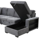 Stockwell Dark Gray Sleeper Sofa Sectional with Chaise by Furniture of America at Eve Furniture