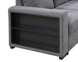 Stockwell Dark Gray Sleeper Sofa Sectional with Chaise by Furniture of America at Eve Furniture
