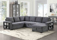 Stockwell Dark Gray Sleeper Sofa Sectional with Chaise by Furniture of America at Eve Furniture