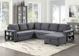 Stockwell Dark Gray Sleeper Sofa Sectional with Chaise by Furniture of America at Eve Furniture