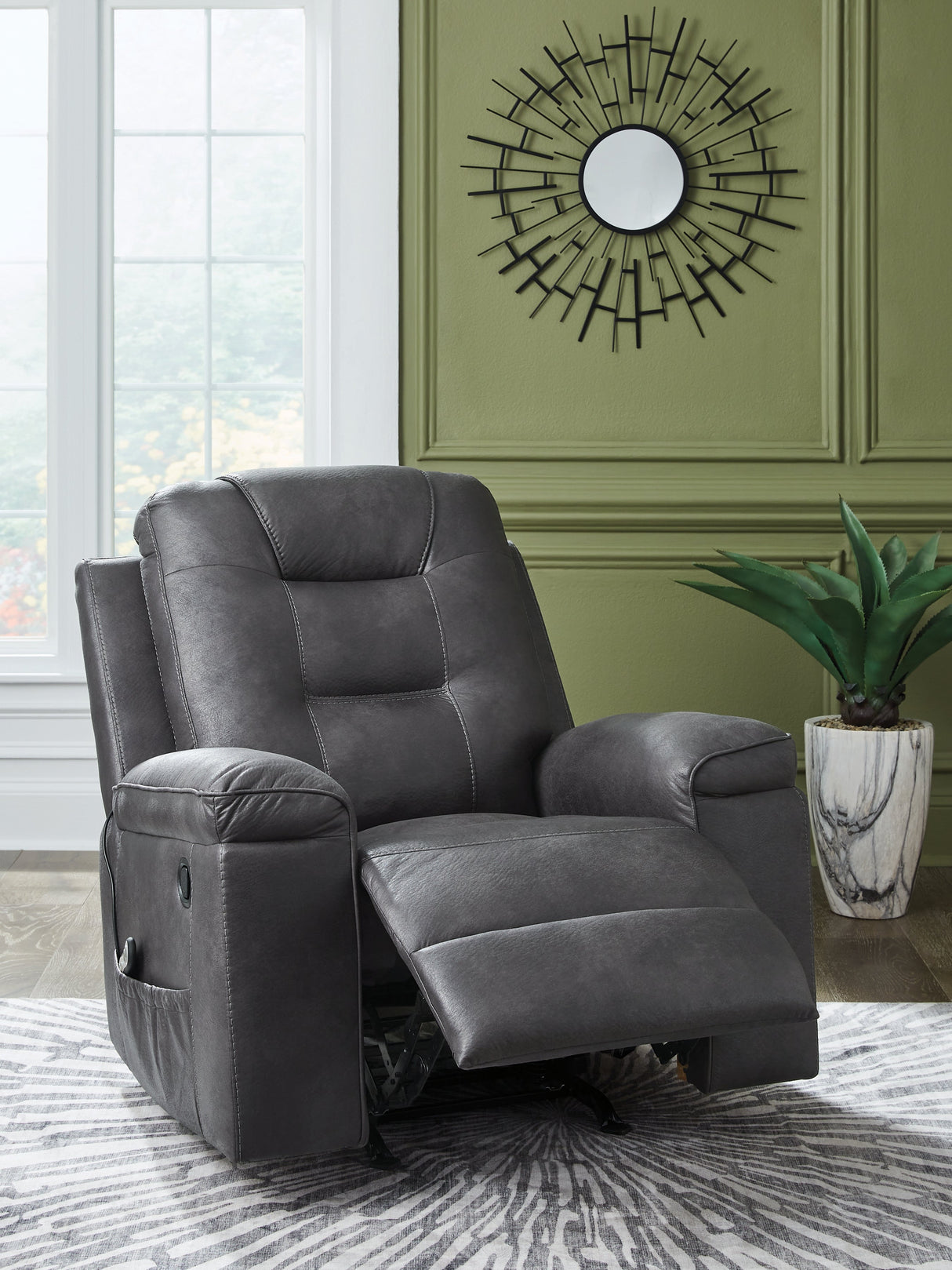 Stockworth Granite Recliner by Ashley at Eve Furniture