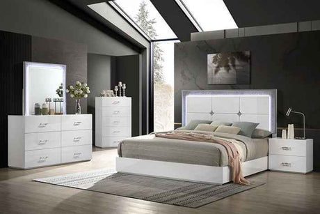 Stoholm White 5-Piece Queen Bedroom Set by Furniture of America at Eve Furniture