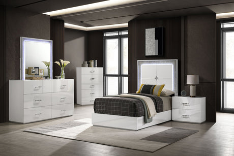 Stoholm White Bed Full by Furniture of America at Eve Furniture