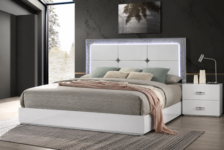 Stoholm White Eastern King Bed by Furniture of America at Eve Furniture