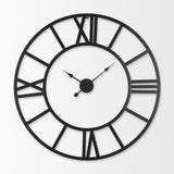Stoke Round Black Iron Wall Clock by Mercana at Eve Furniture