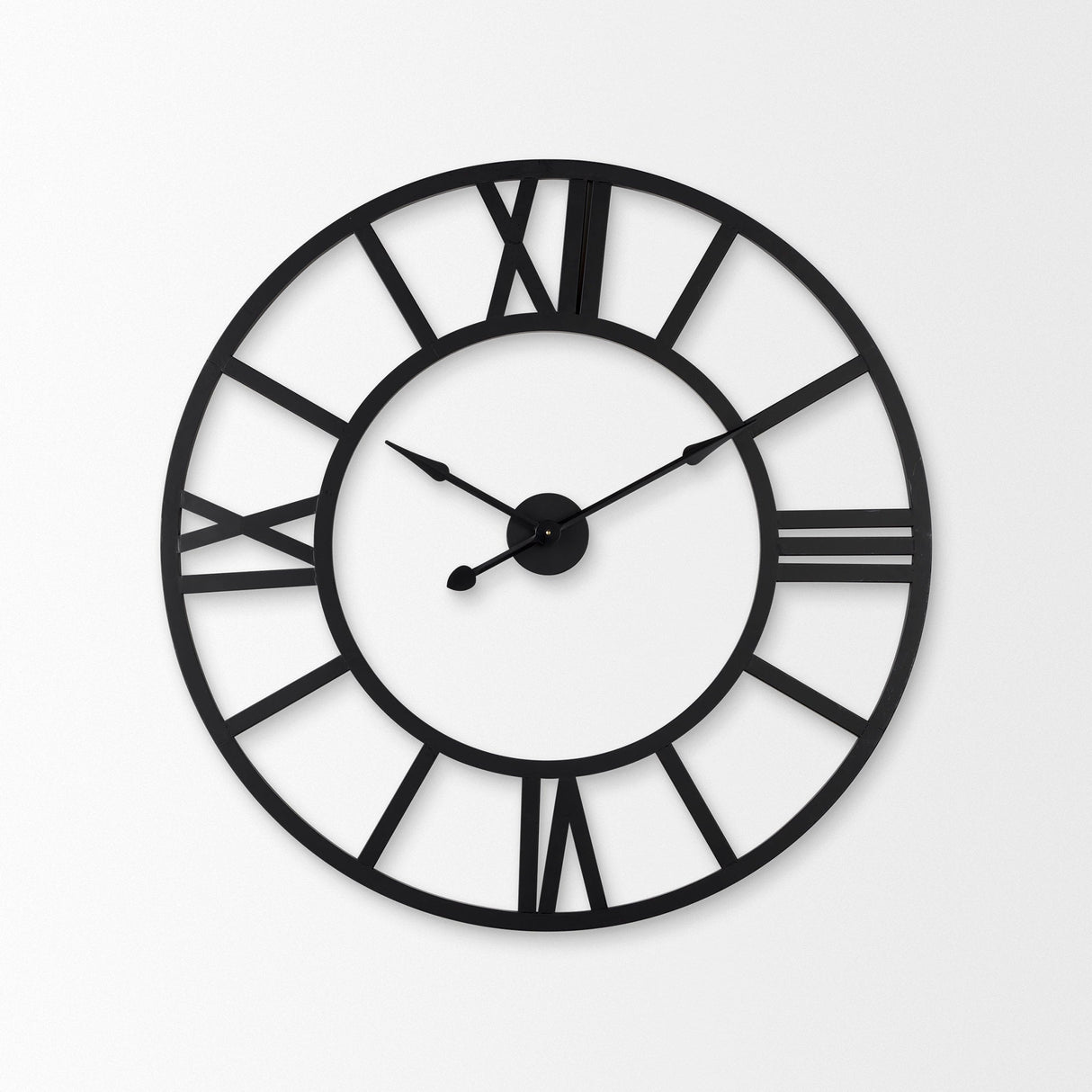 Stoke Round Black Iron Wall Clock by Mercana at Eve Furniture
