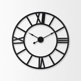 Stoke Round Black Iron Wall Clock by Mercana at Eve Furniture