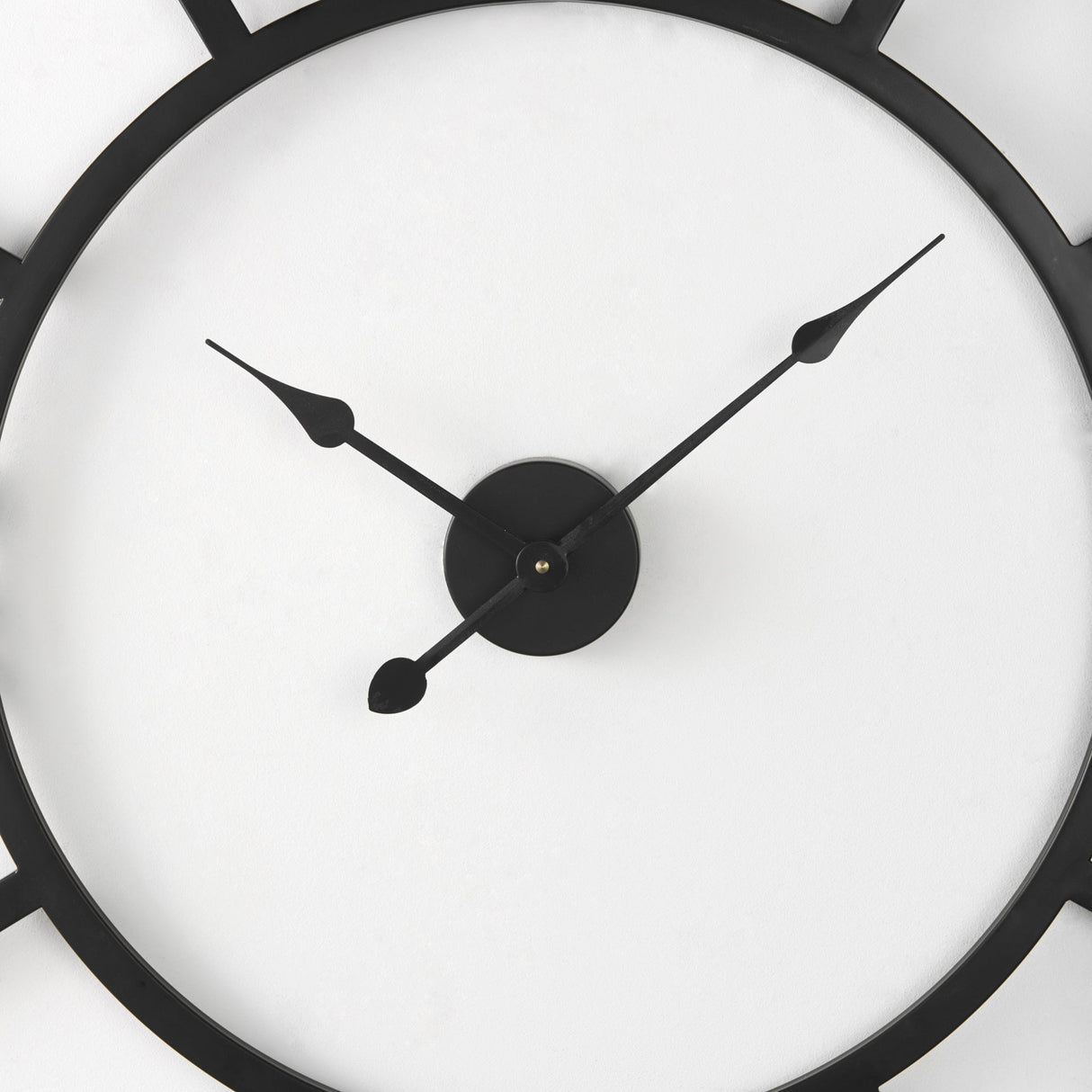 Stoke Round Black Iron Wall Clock by Mercana at Eve Furniture