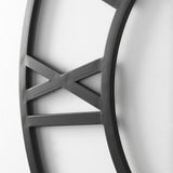 Stoke Round Black Iron Wall Clock by Mercana at Eve Furniture