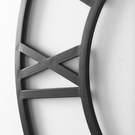 Stoke Round Black Iron Wall Clock by Mercana at Eve Furniture