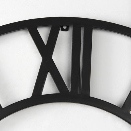 Stoke Round Black Iron Wall Clock by Mercana at Eve Furniture