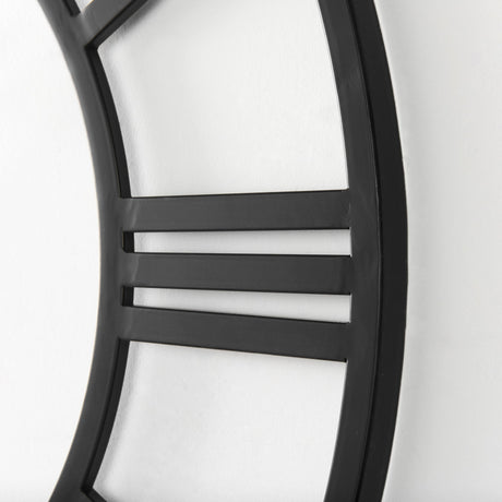 Stoke Round Black Iron Wall Clock by Mercana at Eve Furniture