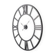 Stoke Round Black Iron Wall Clock by Mercana at Eve Furniture
