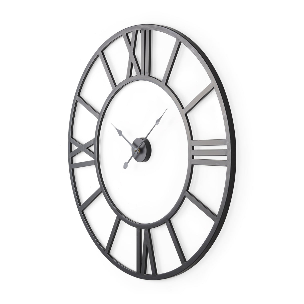 Stoke Round Black Iron Wall Clock by Mercana at Eve Furniture