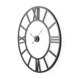 Stoke Round Black Iron Wall Clock by Mercana at Eve Furniture
