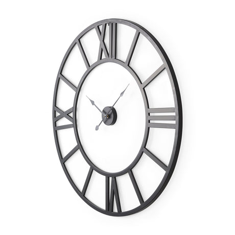 Stoke Round Black Iron Wall Clock by Mercana at Eve Furniture