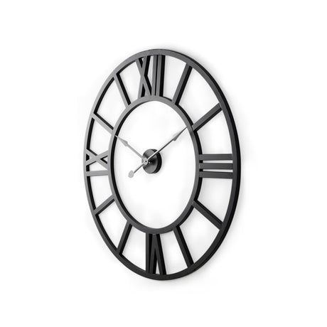 Stoke Round Black Iron Wall Clock by Mercana at Eve Furniture