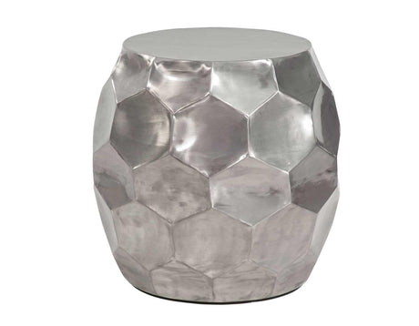 Stomp Round End Table, Nickel by Steve Silver at Eve Furniture