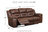 Stoneland Chocolate Manual Reclining Sofa by Ashley at Eve Furniture
