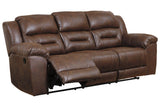 Stoneland Chocolate Manual Reclining Sofa by Ashley at Eve Furniture