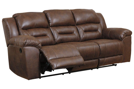 Stoneland Chocolate Manual Reclining Sofa by Ashley at Eve Furniture