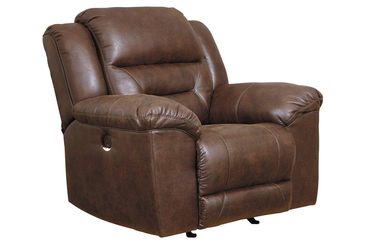 Stoneland Chocolate Power Recliner by Ashley at Eve Furniture