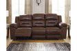 Stoneland Chocolate Power Reclining Sofa by Ashley at Eve Furniture