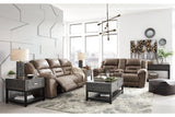 Stoneland Fossil Manual Reclining Loveseat with Console by Ashley at Eve Furniture