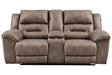 Stoneland Fossil Manual Reclining Loveseat with Console by Ashley at Eve Furniture