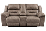 Stoneland Fossil Manual Reclining Loveseat with Console by Ashley at Eve Furniture