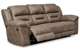 Stoneland Fossil Manual Reclining Sofa and Loveseat by Ashley at Eve Furniture