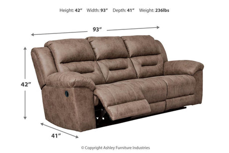 Stoneland Fossil Manual Reclining Sofa by Ashley at Eve Furniture