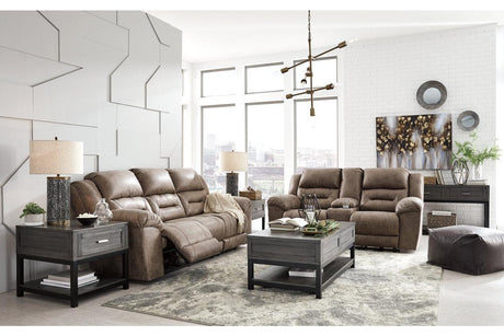 Stoneland Fossil Manual Reclining Sofa by Ashley at Eve Furniture