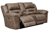 Stoneland Fossil Power Reclining Loveseat with Console by Ashley at Eve Furniture