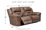 Stoneland Fossil Power Reclining Loveseat with Console by Ashley at Eve Furniture