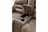 Stoneland Fossil Power Reclining Loveseat with Console by Ashley at Eve Furniture