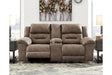 Stoneland Fossil Power Reclining Loveseat with Console by Ashley at Eve Furniture