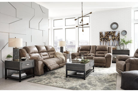 Stoneland Fossil Power Reclining Sofa by Ashley at Eve Furniture