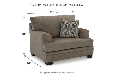 Stonemeade Nutmeg Oversized Chair and Ottoman by Ashley at Eve Furniture