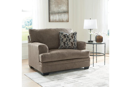 Stonemeade Nutmeg Oversized Chair and Ottoman by Ashley at Eve Furniture