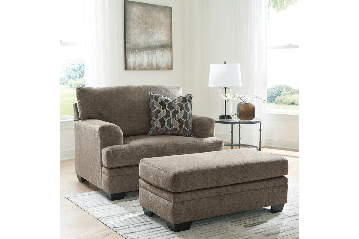 Stonemeade Nutmeg Oversized Chair and Ottoman by Ashley at Eve Furniture