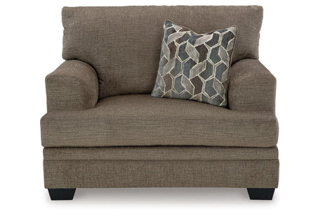 Stonemeade Nutmeg Oversized Chair and Ottoman by Ashley at Eve Furniture