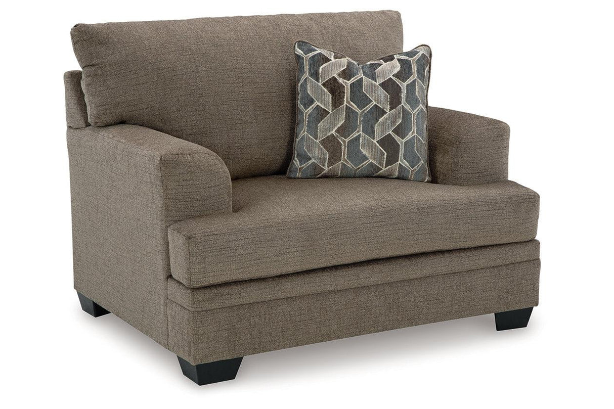 Stonemeade Nutmeg Oversized Chair and Ottoman by Ashley at Eve Furniture