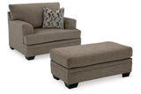 Stonemeade Nutmeg Oversized Chair and Ottoman by Ashley at Eve Furniture