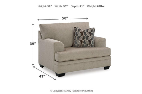 Stonemeade Taupe Oversized Chair and Ottoman by Ashley at Eve Furniture