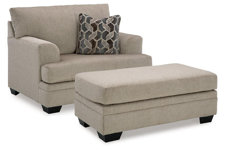 Stonemeade Taupe Oversized Chair and Ottoman by Ashley at Eve Furniture