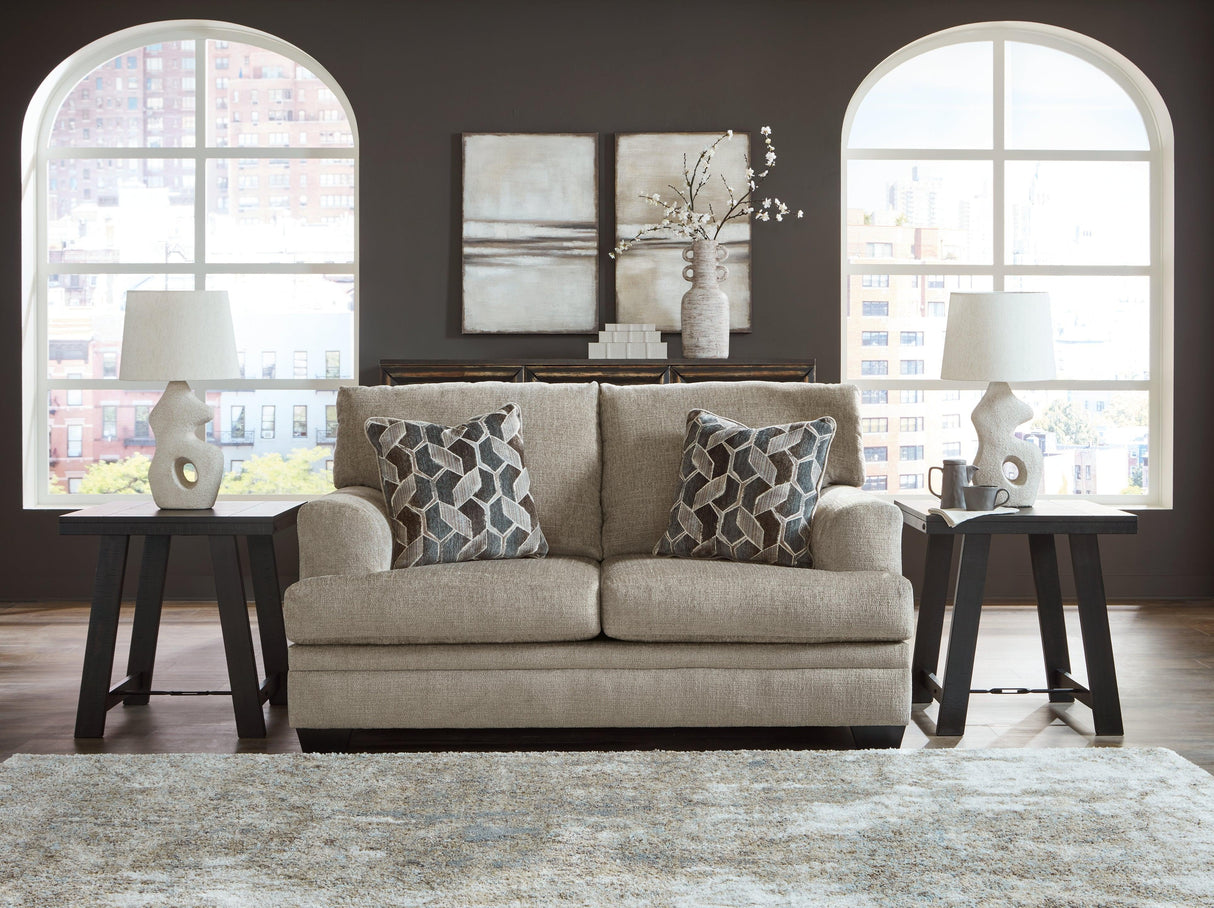 Stonemeade Taupe Loveseat by Ashley at Eve Furniture