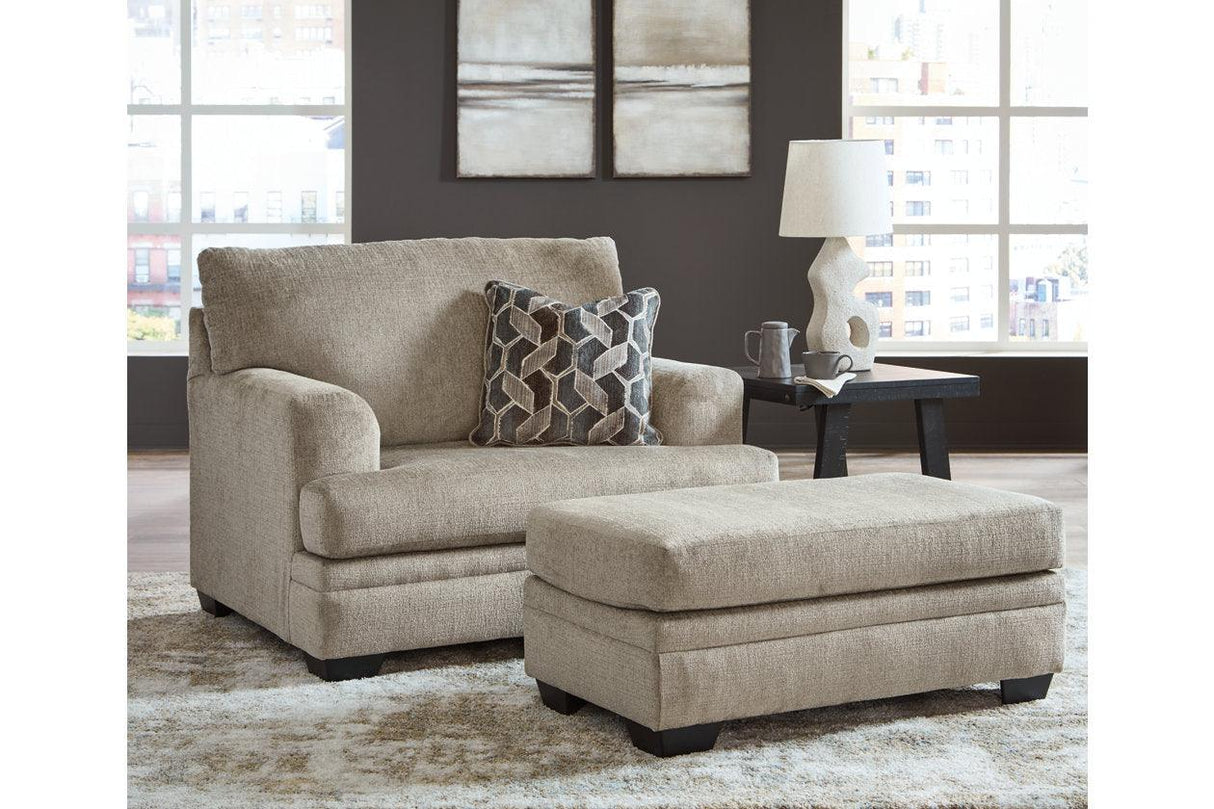 Stonemeade Taupe Oversized Chair and Ottoman by Ashley at Eve Furniture