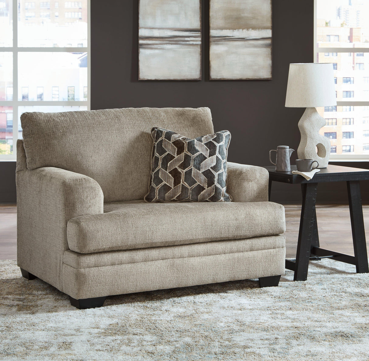 Stonemeade Taupe Oversized Chair by Ashley at Eve Furniture